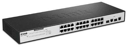 D-Link 24-port UTP 10/100Mbps Auto-sensing, 2-port UTP 10/100/1000Mbps (DES-1026G)