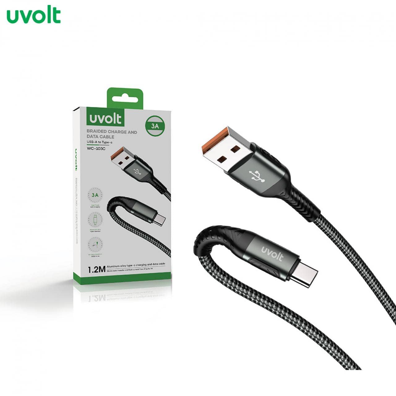 สายชาร์จ Uvolt WC-103C Braided USB-A to C 1.2 เมตร: รีวิวคุณภาพและประสิทธิภาพ