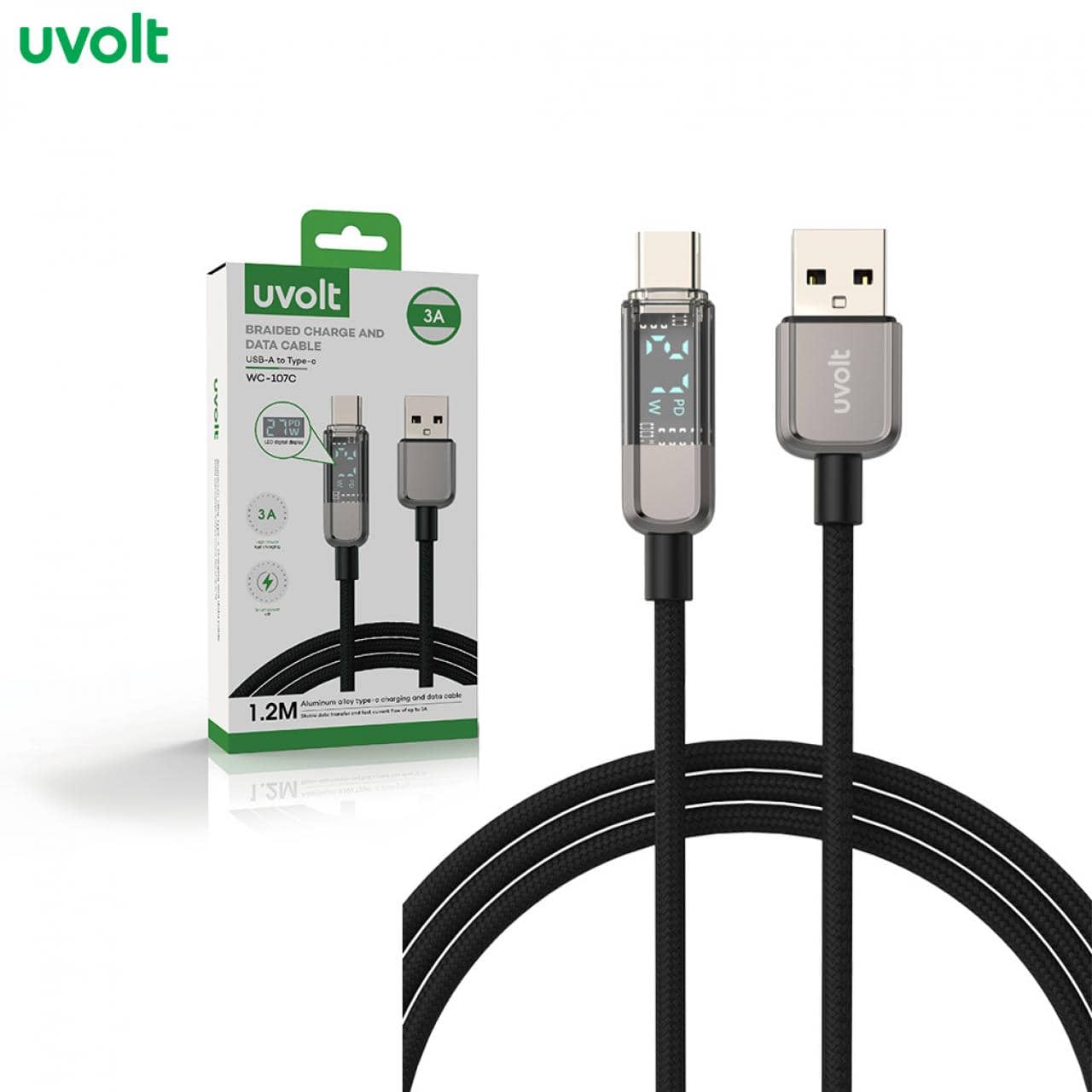 Uvolt WC-107C สายชาร์จ USB-A to C พร้อมจอแสดงผลดิจิตอล: รีวิวและเปรียบเทียบ