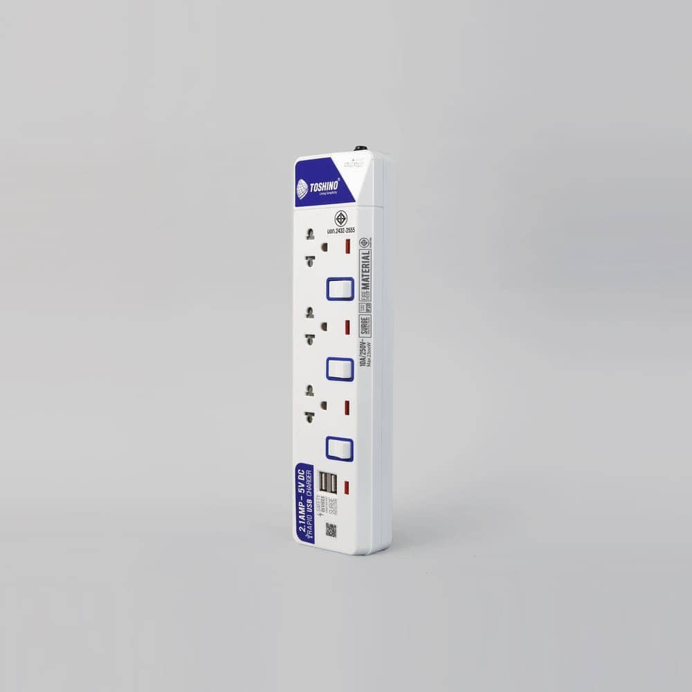 รางปลั๊กไฟ 3 ช่อง 3 สวิตช์ USB 2 ช่อง รุ่น ET-913USB: เลือกใช้ได้อย่างปลอดภัยและสะดวกสบาย