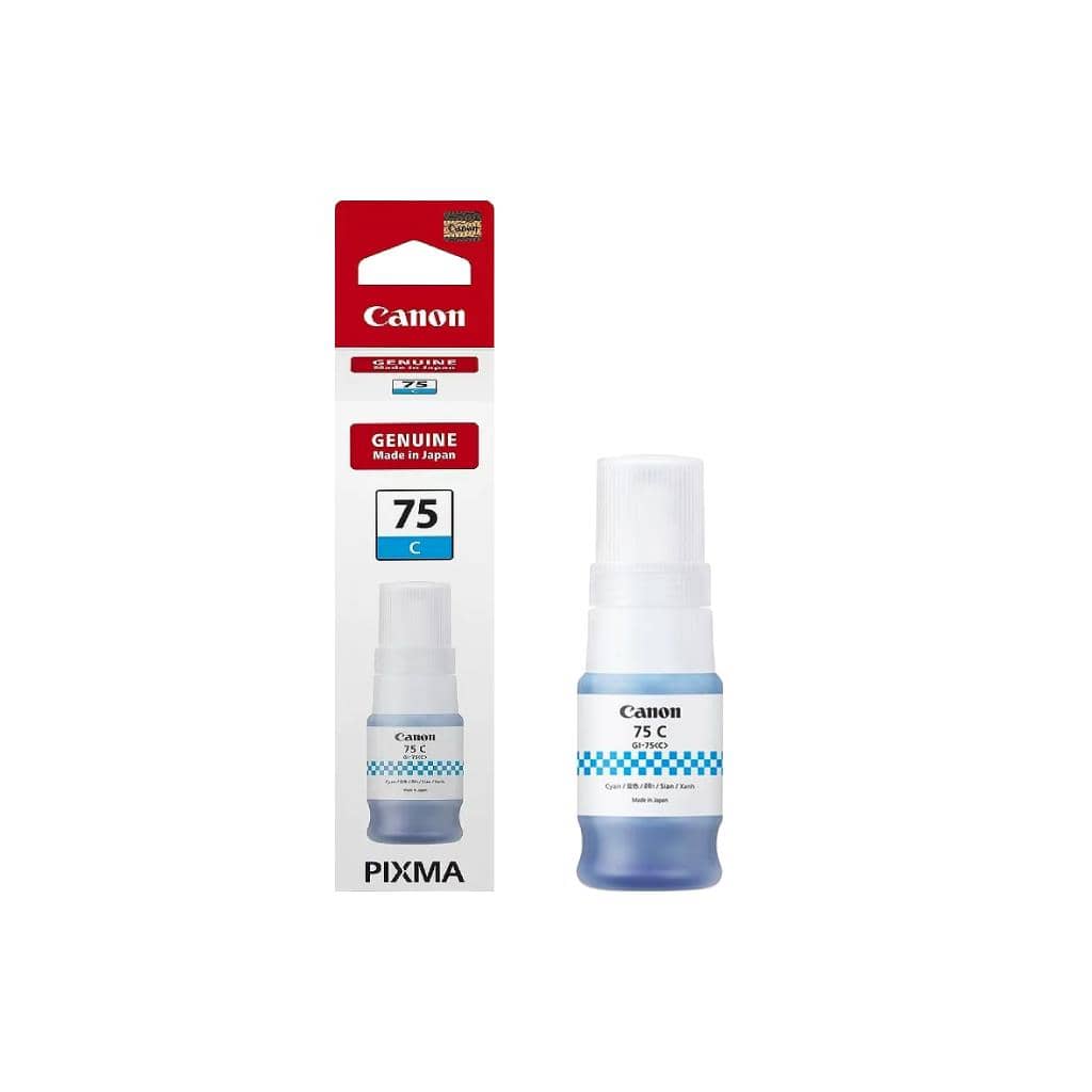 รีวิวและเจาะลึก: น้ำหมึก CANON INK GI-75C (สีฟ้า/Cyan) สำหรับการพิมพ์สีสด คุ้มค่าทุกหยด