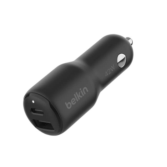 Belkin BoostCharge Dual Car Charger 42W (CCB005qcBK): ที่ชาร์จในรถยนต์ 2 พอร์ต ชาร์จเร็วและปลอดภัย