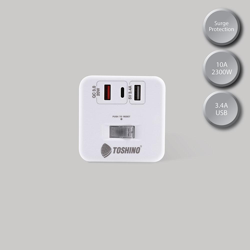 Toshino รางปลั๊ก 4 ช่อง PD20W+QC3.0+1USB 3.4A รุ่น CU20PD-2M: รีวิวและการเปรียบเทียบ