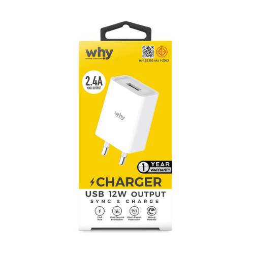 หัวชาร์จ WHY WC-2111 พอร์ต USB 12W: ปลอดภัย มั่นใจ ชาร์จได้ทุกวัน
