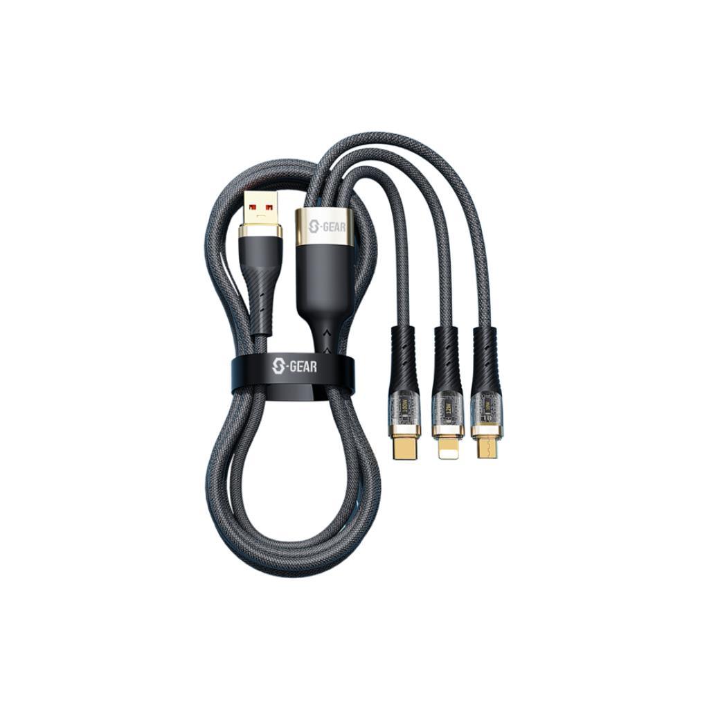 รีวิว CAB-CA003-3IN1-1.5M-BK#: สายชาร์จ 3-in-1 100W จบทุกความต้องการในเส้นเดียว