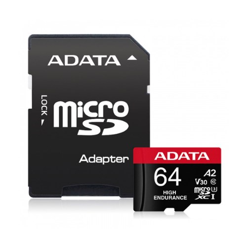 ADATA (เมมโมรี่การ์ด) 64GB รุ่น High Endurance MicroSD UHS-I U3 C10 R100|W70MB (ADT-X64GUI3V30SHA2) With SD Adapter