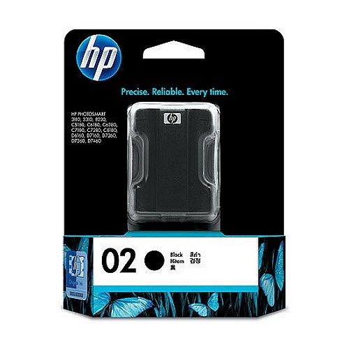 HP 02 Black Original Ink Cartridge (C8721WA)