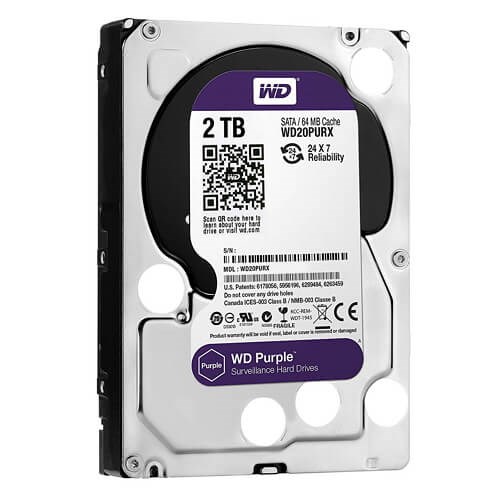 WD Purple 2TB Surveillance HDD SATA-III 5400RPM 3.5-inch