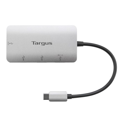 Targus USB-C Multi-Port Hub with 2x USB-A and 2x USB-C Ports with 100W PD Pass-Thru Silver (ACH228AP)