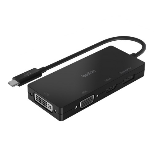 Belkin USB-C Video Adapter (HDMI, VGA, DVI, DisplayPort) - 15 cm. อะแดปเตอร์ 4 in 1 (AVC003btBK)