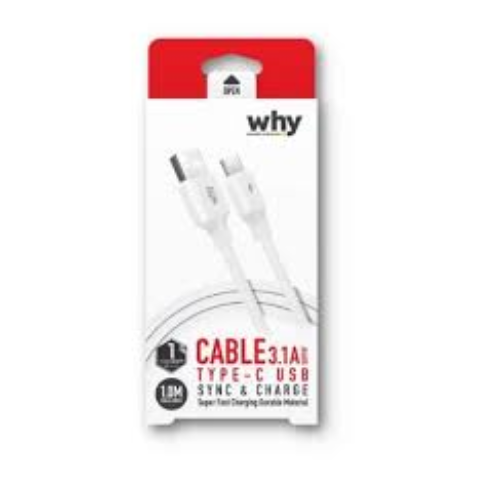สายชาร์จและถ่ายโอนข้อมูล Why รุ่น Faster Type-C ชาร์จเร็ว 3.1A (1 เมตร) (UC-2141C)