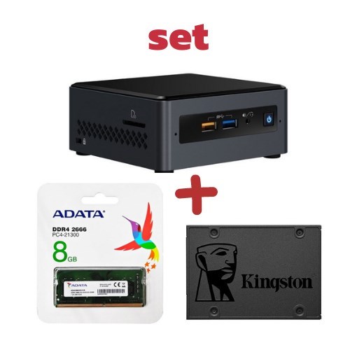 (Set) Intel NUC Kit (BOXNUC7CJYHN1) + ADATA 8GB DDR4 2666 + Kingston 240 GB SSD