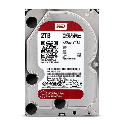 WD Red Pro 2TB NAS HDD SATA-III 7200RPM 3.5-inch Internal Hard Drive (WD2002FFSX)