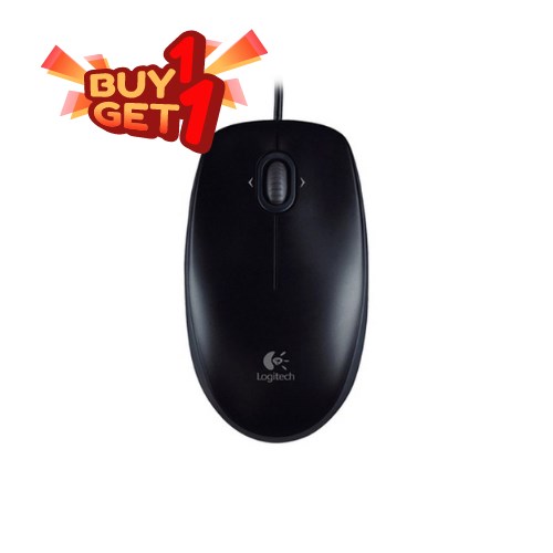 (ซื้อ 1 แถม 1) Logitech Optical Mouse M100R (LGT-910-006765)