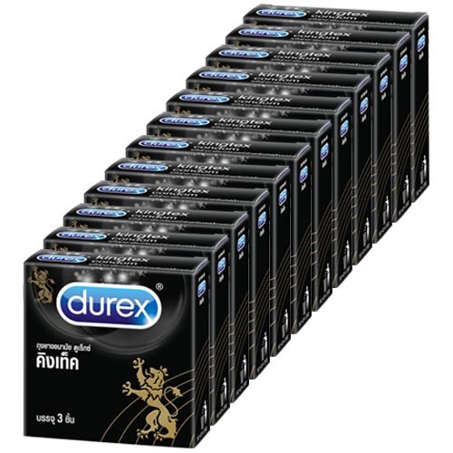 Durex ถุงยางอนามัยดูเร็กซ์ คิงเท็ค (3 ชิ้น) (1 แพค มี 12 กล่อง)หมดอายุเดือน 02/2026