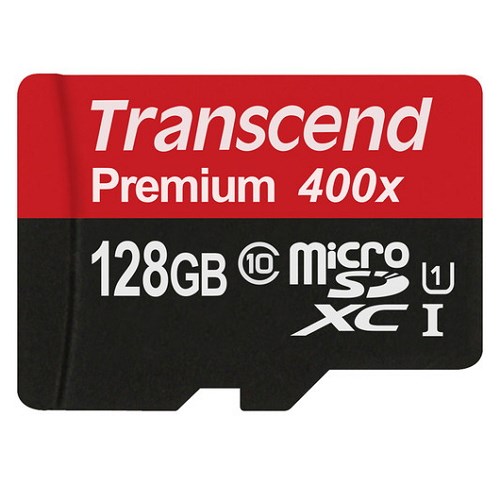 Transcend 128GB Premium microSDXC Card C10 UHS-I U1 with Adapter 90MB|s (TS128GUSDU1)