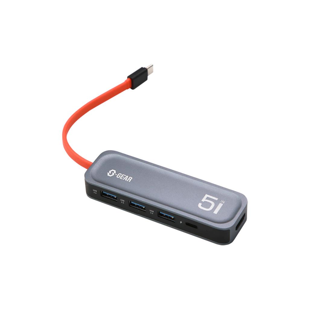 อุปกรณ์แปลงสัญญาณ CVTC002-5 5 IN 1 TYPE-C Multi-function Docking Station Silver