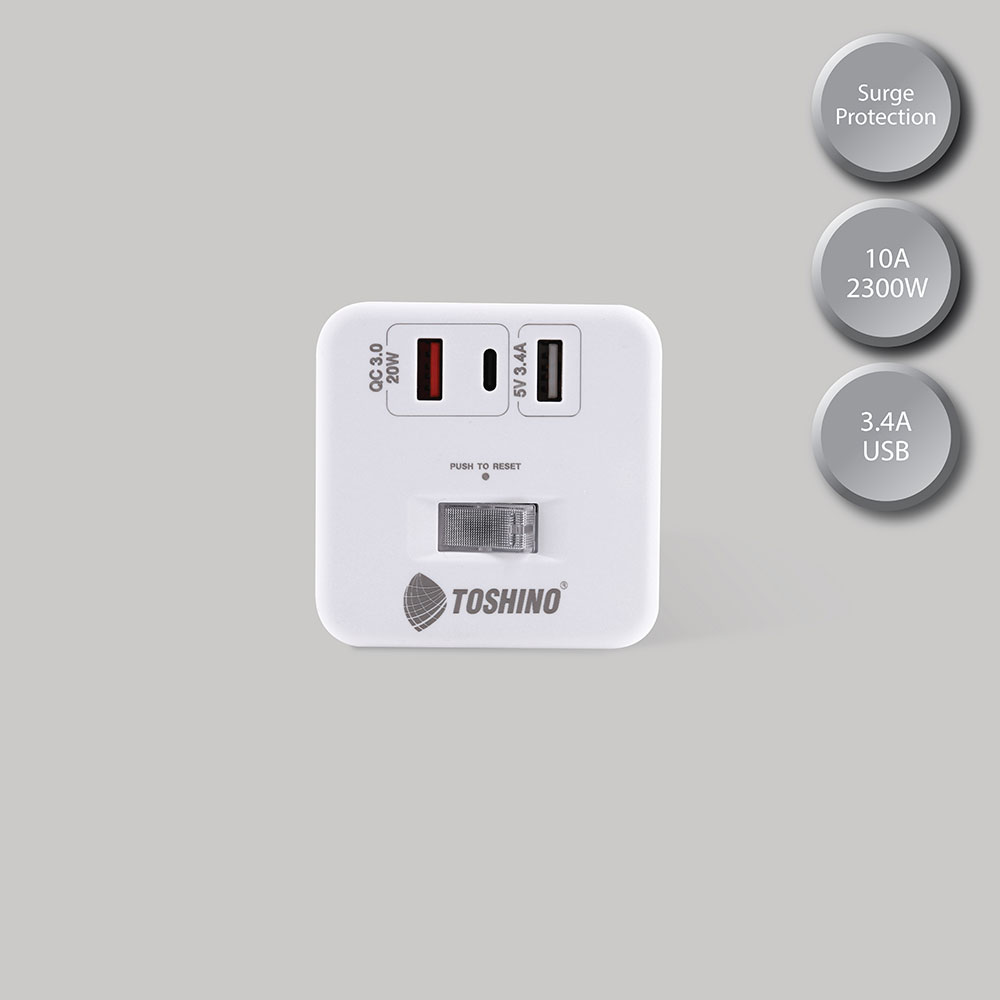 Toshino รางปลั๊ก 4 ช่อง PD20W+QC3.0+1USB 3.4A รุ่น CU20PD-2M: รีวิวและการเปรียบเทียบ