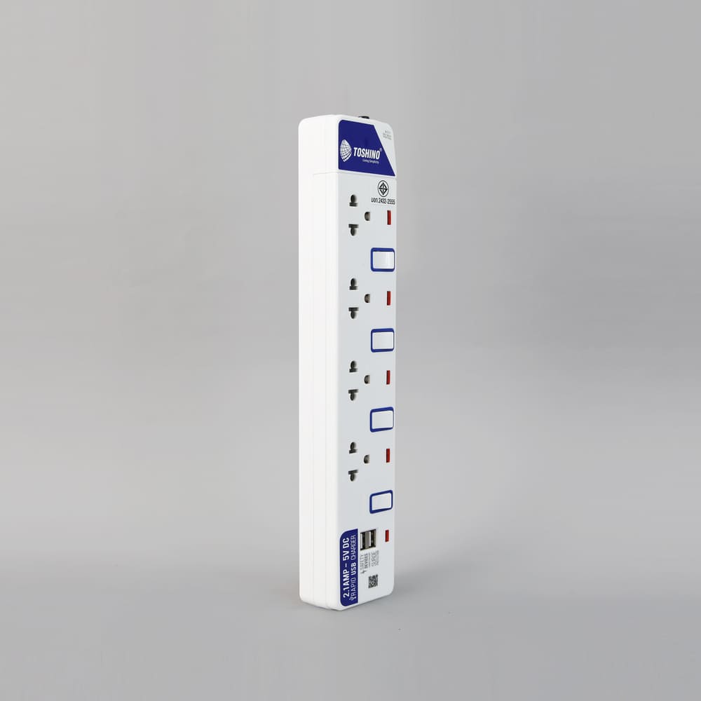รางปลั๊กไฟ 4 ช่อง 4 สวิตซ์ 2 USB ยาว 3 ม. รุ่น ET-914USB: คุ้มครองอุปกรณ์ของคุณจากไฟกระชาก comparison image