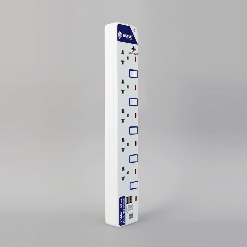 รางปลั๊กไฟ 5 ช่อง 5 สวิตช์ USB 2 ช่อง รุ่น ET-915USB: ทางเลือกปลอดภัยและสะดวกสบาย comparison image