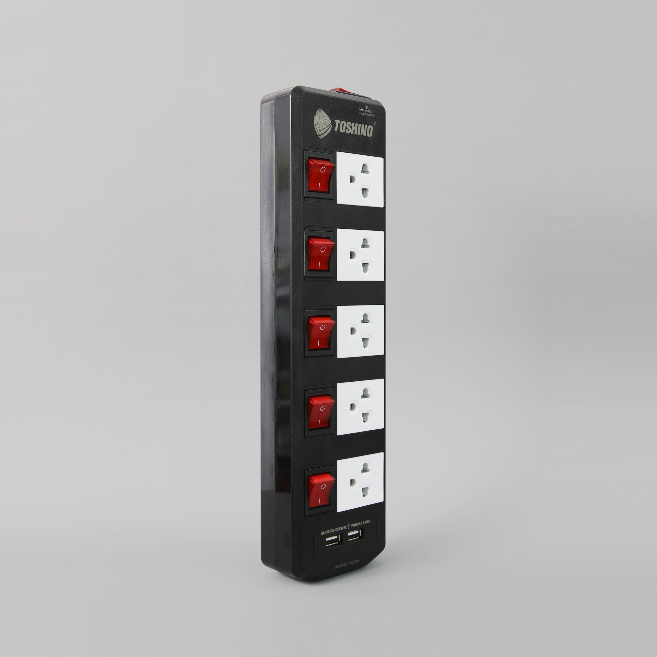 รางปลั๊กไฟ 5 ช่อง 5 สวิตช์ USB 2 ช่อง TIS515USB: ปลอดภัย ทนทาน และสะดวกสบาย comparison image