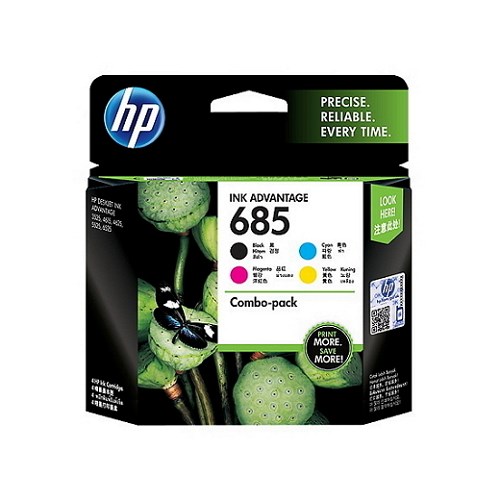 HP 685 Combo 4-Pack CMYK Ink Cartridge (F6V35AA)