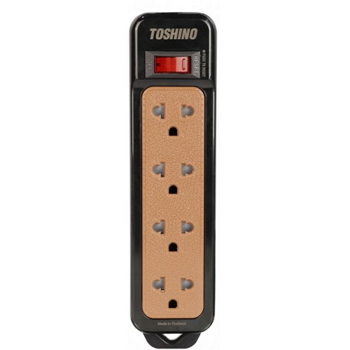 Toshino รางปลั๊กไฟ4 ช่อง 1 สวิตซ์ 2 เมตร รุ่น N1-375-2M