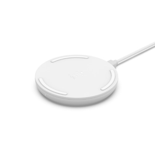 Belkin แท่นชาร์จไร้สาย BOOST CHARGE Wireless Charging Pad 10W with QC3.0 USB Wall Charger and 4 Feet Micro-USB Cable (WIA001dq)