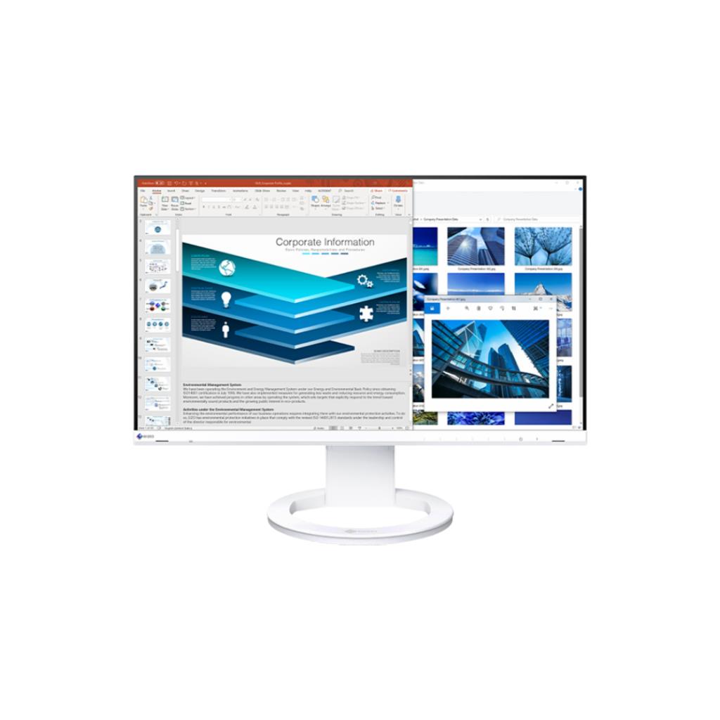 EIZO FlexScan EV2480-WT: สุดยอดจอภาพสำนักงานสีขาวเพื่อประสิทธิภาพและการถนอมสายตา