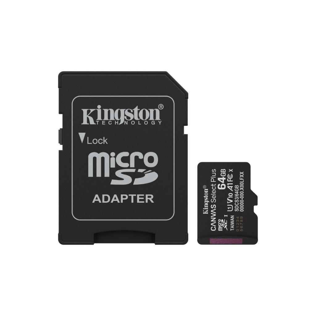 64GB microSDXC Canvas Select Plus Gen3 100MB/s A1 Card + Ada