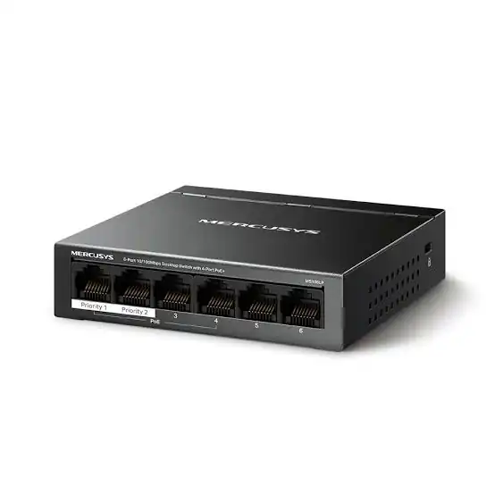 Mercusys 6-Port 10/100M DesktopS with 4Port PoE+