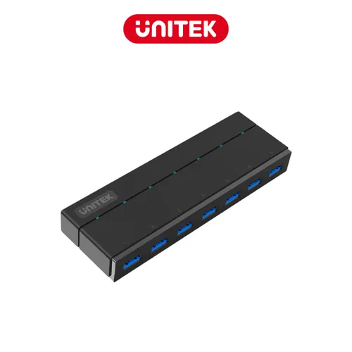 UNITEK 7 Ports Powered USB 3.0 Hub with USB-A Cable