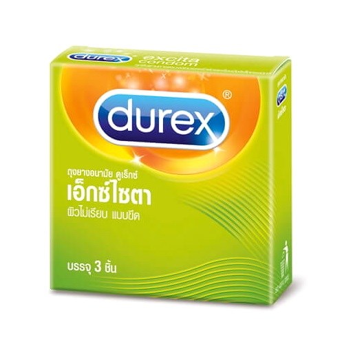 Durex ถุงยางอนามัยดูเร็กซ์ เอ็กซ์ไซตา (3 ชิ้น)   หมดอายุเดือน 12/2026