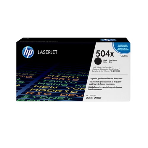 HP 504X High Yield Black Original LaserJet Toner Cartridge (CE250X)