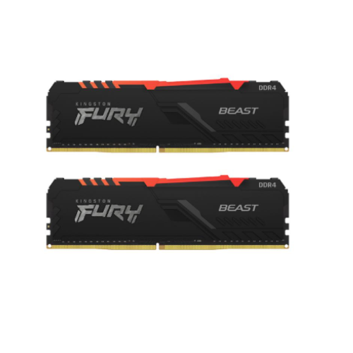 Kington FURY Beast Black RGB 16GB (8GBx2) DDR4 3200MHz Ram (KF432C16BBAK2/16)