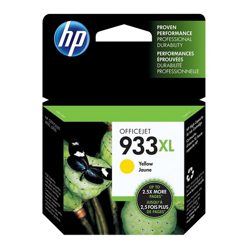 HP 933XL High Yield Yellow Original Ink Cartridge (CN056AA)