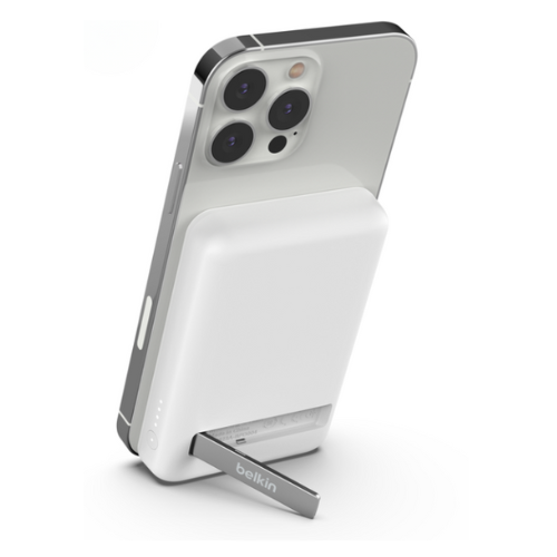 Belkin Magnetic Wireless Power Bank 5K + Stand (White)