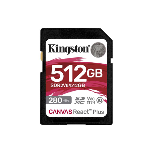 SD CARD KINGSTON Kingston 512GB Canvas React Plus SDXC UHS-II 280R/150W U3 V6