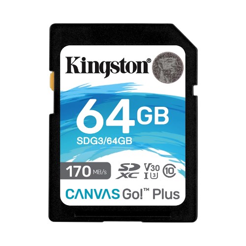 KINGSTON 64GB CANVAS Go! Plus SD Card SDG3|64GB (เมมโมรี่การ์ด)