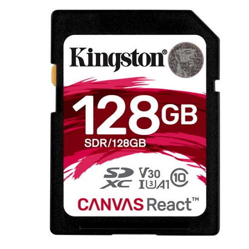 Kingston 128GB Canvas React SDXC Class 10 SD Memory Card UHS-I 100MB|s R Flash Memory High Speed SD Card (SDR|128GB)