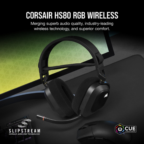 Corsair Gaming Headset HS80 RGB Wireless หูฟังเกมมิ่ง (CA-9011235-AP)