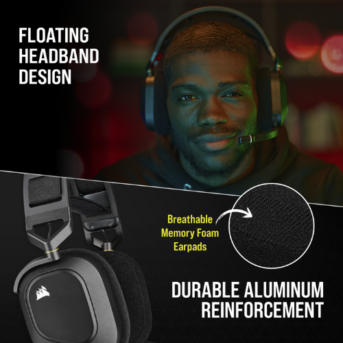 Corsair Gaming Headset HS80 RGB Wireless หูฟังเกมมิ่ง (CA-9011235-AP)