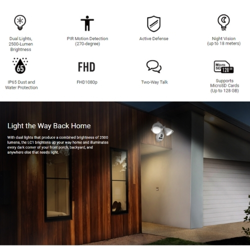Ezviz LC1 Smart Security Light Camera กล้องวงจรปิดพร้อมไฟอัจฉริยะ