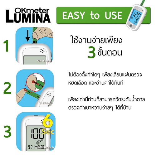 Lumina OK Meter เครื่องวัดน้ำตาล รุ่น strips