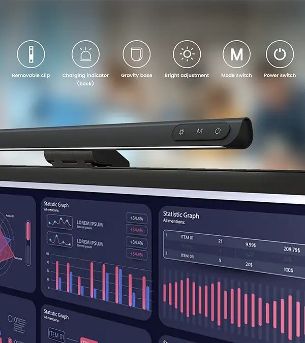 Yeelight Rechargeable Monitor Light Bar โคมไฟ LED แขวนจอถนอมสายตา