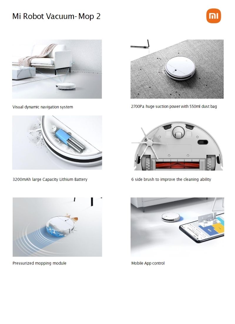 XIAOMI Mi Robot Vacuum Mop 2 หุ่นยนต์ดูดฝุ่น