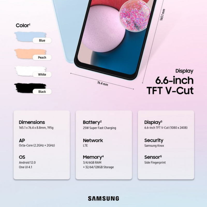 SAMSUNG Galaxy A13 (RAM 4GB / ROM 128GB)