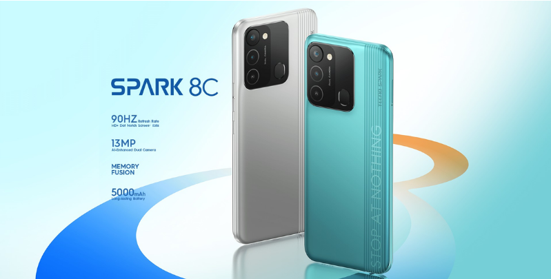 Tecno Spark 8C (RAM 4 / ROM 64 GB) สมาร์ทโฟนประศูนย์ไทย 1 ปี
